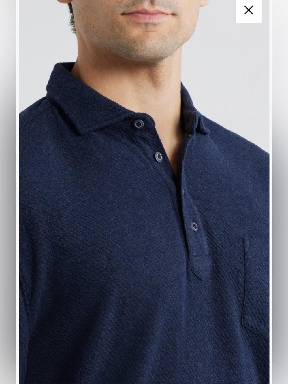 Johnnie-O Alwin Long Sleeve Polo XL Navy Textured Cotton Blend - Picture 13 of 13